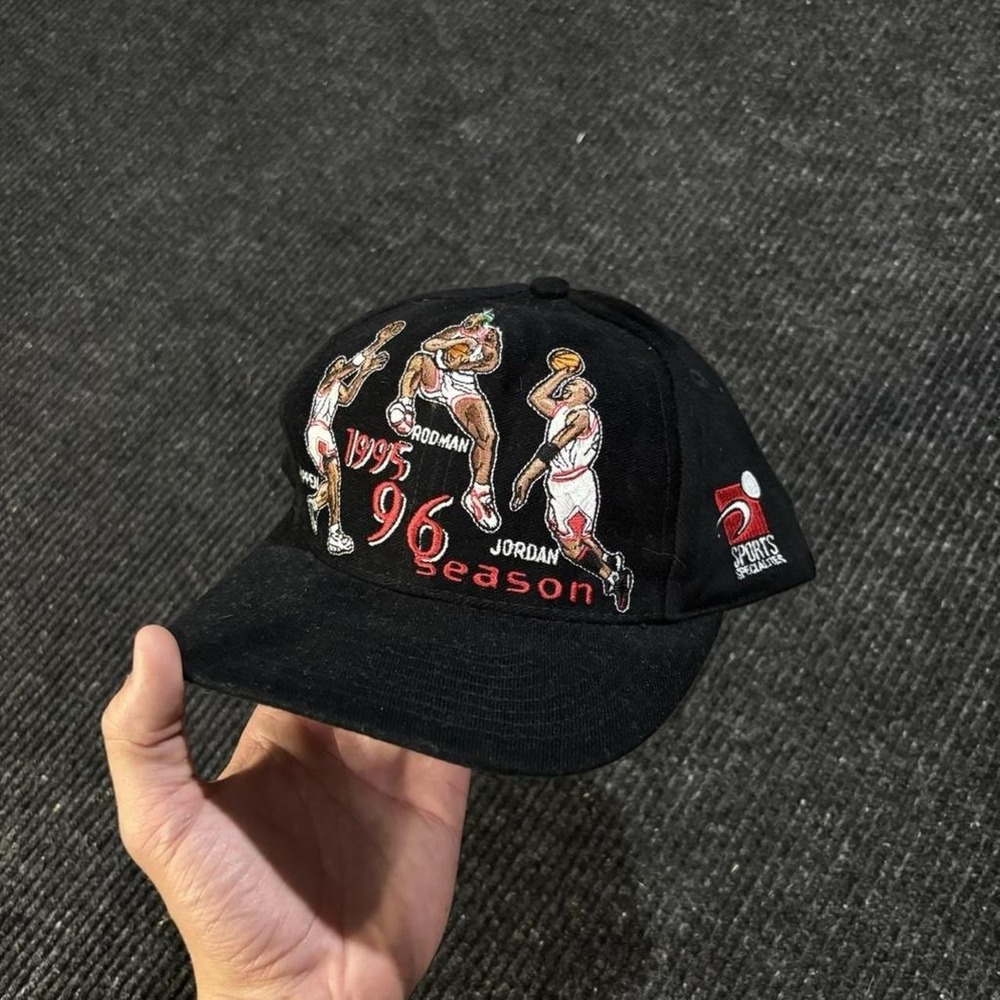 NEW  Vintage Chicago Bulls Hat 1995-96 Season Jordan Rodman Pippen Snapback Cap
